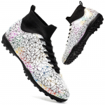 Jalgpallikingad Meeste/Naiste Lightning Camouflage Jalgpallisaapad Kummist Pehme Tald L&uuml;hike Tapp Kunstmuru Noortele Lastele Jalgpallikingad 35 valge