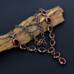 Granaatv&auml;&auml;riskivi K&auml;sitsi valmistatud Vask Elektrovormitud Ehted Disainer Kaelakee M&auml;lestusp&auml;evaks 18 Inches With Adjustable punane