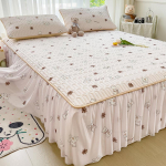 Summer latex cool mat bed skirt youth cool three-piece set air conditioning mat ice silk soft mat washable single bed sheet summer cool pad 120x200cm