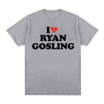 Naljakas Ma Armastan Ryan Goslingu Graafilist T-s&auml;rki Meeste Naiste Mood O-kaelusega R&otilde;ivad T-s&auml;rgid Suvine Vabaaja 100% Puuvillast Suurem&otilde;&otilde;tmeline T-s&auml;rk S must
