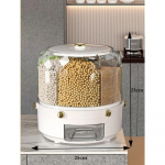 360 kraadi p&ouml;&ouml;rlev riisi jaotur, suletud kuiva teravilja &auml;mbriga dosaator niiskuskindel k&ouml;&ouml;gitoidu konteineri hoiukarp