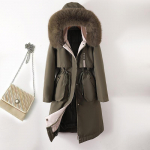 Talvejope Naiste Parka R&otilde;ivad Pikk Mantel Villane Vooder Kapuutsiga Jope Karusnahkse Kraega Paks Soe Lumekindlad R&otilde;ivad Tepitud Parka XXXXXL