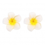 2tk Plumeria lilleline juuksen&otilde;el, libisemiskindel v&auml;rvilised k&uuml;ljeklambrid, dekoratiivsed plastist juukseaksessuaarid naiste t&uuml;drukutele punane