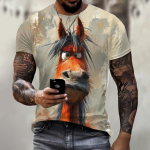 Naljakas 3D Donkey Printiga T-s&auml;rk Meestele Street Trend Hip Hop Riietus Vabaaja O-kaelusega l&uuml;hikeste varrukatega T-s&auml;rk Moe lahtised suvetopid S