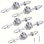 5 tk sahtli kummuti nupp t&otilde;mbab kristallklaasist teemant dekoratiivseid nuppe koos plaatkapi ukse nupud koos kruvidega kappide jaoks (&Uuml;ks auk kruvidega) 5pcs
