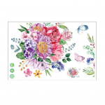 Lilleliblikad WC-kleebis Eemaldatav isekleepuv veekindel PVC-vannitoa seinakunsti kaunistuskleebis Kodutarbed Flower