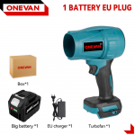 OENVAN 2000W harjadeta elektriline &otilde;hupuhur 200M/S juhtmeta turbo&otilde;hupuhur tolmu lume p&uuml;hkimiseks elektrit&ouml;&ouml;riist Makitale 18V akule 1 Battery-EU