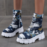 mood 2024 Stiil Moodsad Kingad Hingavad Paksude Taldadega Retro Slip-on Combat Saapad Moodne Disain Vabaaja Saapad Sapatos Femininos 36 tumesinine v&auml;rv