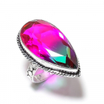 Natural Bi-Color Tourmaline Gemstone 925 Sterling Silver Ring Size 9 z4t49