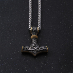 Vintage roostevabast terasest Thors Hammer kaelakee P&otilde;hjamaade ripats Kaelakee Viking Skandinaavia Norra mees Mees Amulett Hip-hop Ehted Kingitus