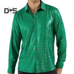 Kevads&uuml;gis meeste s&auml;rk, l&auml;ikiv pind, &uuml;herealine lahtik&auml;iva kraega kardigan pikkade varrukatega Cosplay Club tantsupeo s&auml;rk L roheline