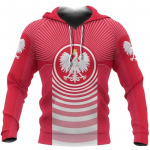 Poola lipu m&auml;rgiga kapuutsid Meeste graafilise 3D-prindiga Poola vaimtoteemimustriga Uus pusad ja dressipluusid Hip-hop Pullover Topid XL