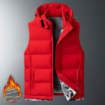 150KG Plus Size S&uuml;gistalvine vest meeste spordipuuvillane riietus pluss fliisist paksendatud jakid 8XL 9XL 10XL meeste vest XXXL punane