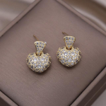 Korea Disain Moeehted 14K Kullaga Plakeeritud Luksuslik Tsirkoon Armastuse Ripats K&otilde;rvar&otilde;ngad Elegantne Naiste Peo Luksuslikud Aksessuaarid kuld