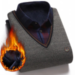 Meeste s&uuml;gis vabaaja pluss sametist paksendatud kaheosaline s&auml;rgikraega kampsun M khaki