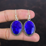 Lapis Lazuli k&otilde;rvar&otilde;ngad Naturaalsest v&auml;&auml;riskivist k&otilde;rvar&otilde;ngas Vintage Ehted 925 Sterling h&otilde;bedast k&otilde;rvar&otilde;ngas K&auml;sitsi valmistatud k&otilde;rvar&otilde;ngad Disainer ehted kingitused naistele