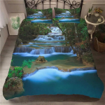 Kosk Voodikatte Komplekt Loodusmaastik Tekikott Padjap&uuml;&uuml;r Maastik Mets Kosk Queen Size Pol&uuml;ester Voodipesukomplekt 140x210cm 2pcs