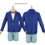 Anime Detektiiv Conan Cosplay Kost&uuml;&uuml;m Mantel s&auml;rk lips l&uuml;hikesed P&uuml;ksid Komplektid Edogawa Konan T&auml;iskasvanud kawaii Lapsed Koolivormi Komplektid Meestele Naistele Halloween l blue
