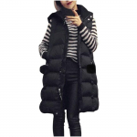 Mood naiste suures suuruses kapuutsiga vest, vest Gilet jakk ja mantel Outwear S must