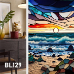 Retro Maastik Lind Lill Akna Klaas Elektrostaatilised Kleepsud Eemaldatav Akna Privaatsus Vitraaž Dekoratiivkile Kodu Kontori jaoks 60x100cm