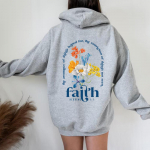 Esteetilised kristlikud pusad Piiblisalm Hoodie Naiste religioosne pullover Faith pikkade varrukatega kapuutsiga dressipluus Kristlikud kingitused S hall v&auml;rv