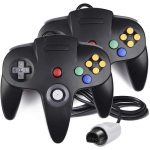 2PCS Manette De Jeu filaire contr&ocirc;leur pour Nintendo 64 N64 syst&egrave;me Gamepad noir