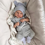 Armas 46 cm Reborn Baby Doll Elijah Pehmest riidest keha realistlik simulatsiooninukk K&auml;sitsi valmistatud 3D maalitud nahaga vasts&uuml;ndinud nukud lastele v&auml;ikelapse maja m&auml;nguasi cloth body