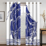 Merelained Lendavad Linnud Jaapani Stiilis K&otilde;rge Varjutusega Kardinad Elutoa Magamistoa Paks Pimendav Drape K&ouml;&ouml;gi Kardinad W55 X H120cm X 2&Grommet Top white