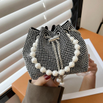 Naised Mood Teemandid Rhinestone Bucket Kotid Retro Pearl Chain Naiste &Otilde;lakotid L&auml;ikivad V&auml;ike Crossbody Kotid Naiste k&auml;ekotid