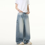 Ameerika High Street Jeans Meeste S&uuml;gis Trendikas Br&auml;nd Ins L&otilde;dvad Laiad Sirged P&uuml;ksid Veidi Laienevad P&uuml;ksid S helesinine v&auml;rv