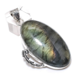 Natural Labradorite Gemstone 925 Sterling Silver Jewelry Pendant 2.56 l7y22