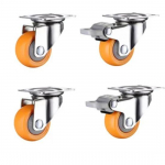 4 tk 2 tolli 50 mm raskeveokite 160 kg oranžid p&ouml;&ouml;rlevad rattad k&auml;ru m&ouml;&ouml;bel ratas kumm 2 inch
