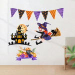 4 Pieces Halloween Girl Wall Stickers PVC Wallpapers Easy to Use Art Decor Decorations Modern