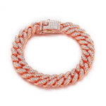 Rhinestone koeraketi kaelarihm metallist tugev kuld Kuuba link koera kaelakee luksuslik teemant kutsikas kassi kaelarihm koera ehted aksessuaarid 8inch (20cm) Heleroosa