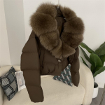 Kasukas naiste s&uuml;gistalvine valge pardi sulejope L&uuml;hike soe mantel M