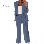 2 tk/komplekt Lady pidulik mantlip&uuml;kste komplekt pikkade varrukatega Slim Fit rev&auml;&auml;riga kardigan keskmise pikkusega jope k&otilde;rge v&ouml;&ouml;kohaga laia s&auml;&auml;rega p&uuml;ksid Ametlik t&ouml;&ouml;s&otilde;it M aprikoosi