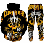 Naljakas Cobra Kai 3D-prindiga spordidress Meeste lahe kapuuts/p&uuml;ksid/&uuml;likond Hip Hop 2022 moodne pikkade varrukatega s&ouml;rkimine spordir&otilde;ivaste sportlik komplekt XL roheline