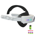 Peapael akuga Meta Quest 3/Quest 3S VR-peakomplektile Laadimine Sisseehitatud 8000mAh akud RGB Elite rihma tarvikud valge