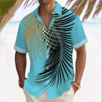 Hawaii s&auml;rk meestele, meeste vintage n&ouml;&ouml;pidega keeglis&auml;rgid l&uuml;hikeste varrukatega suvine rannas&auml;rk L valge