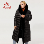 Mantel ZIAI 2024 Uus Talvine Naiste Pikk Soe Parka Jakk karusnahast kapuutsi kraega suured suurused naisteriided Disain AR-7518-X 7XL must