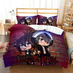 3D-prinditud Gacha Life 2/3 tk Voodipesukomplekt Poistele T&uuml;drukutele &Uuml;heinimese/Kuninganna suurusega Tekikott Padjap&uuml;&uuml;r Voodi Lastele T&auml;iskasvanutele Moodne Kodutekstiil EU Twin 135x200cm