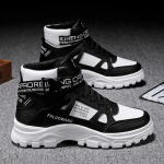 Talvised Meeste saapad Nahast kingad mehed Mootorratas Poolsaapad K&otilde;rge &uuml;laosa Veekindlad Palus puuvillased kingad mees Platvorm botas botines 39 elevandiluuvalge