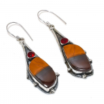 Mookaite, Garnet Handmade 925 Sterling Silver Gift Earring 2.56 d4v55
