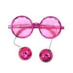 Disco ripatsiga peegliga prillid 70S 80S retroteemalise lehmat&uuml;druku peokaunistusega