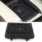 Auto auto k&auml;etoe kast Mobiiltelefoni juhtmevaba laadimise kiirlaadimisplaat Toyota Highlander Kluger XU70 2020 2021 2022 2023 jaoks must