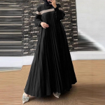 Mood Naiste S&uuml;gis Pikk Laterna Varrukaga Moslemi Kleit Abaya Islami R&uuml;&uuml; Kaftan Patchwork P&auml;ikesekleit Plisseeritud Vestidos XXL