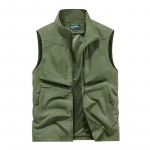Suur suurus meeste kevad-s&uuml;gis vest vabaaja mitmetaskuline varrukateta jakk v&auml;litingimustes p&uuml;stkrae gilee kalastus spordi vest 2XL armee roheline v&auml;rv