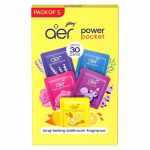 Godrej aer Power Pocket Vannitoa v&auml;rskendaja Mitmesugune pakend 5 tk (50g) |Geel p&uuml;sib kuni 30 p&auml;eva | Mikroobikaitse