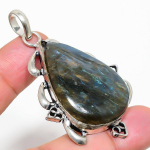 Labradorite Handmade 925 Sterling Silver Jewelry Pendant 2.44 m7y79