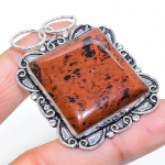 Mahogany Obsidian Handmade 925 Sterling Silver Jewelry Pendant 2.25 e2d81
